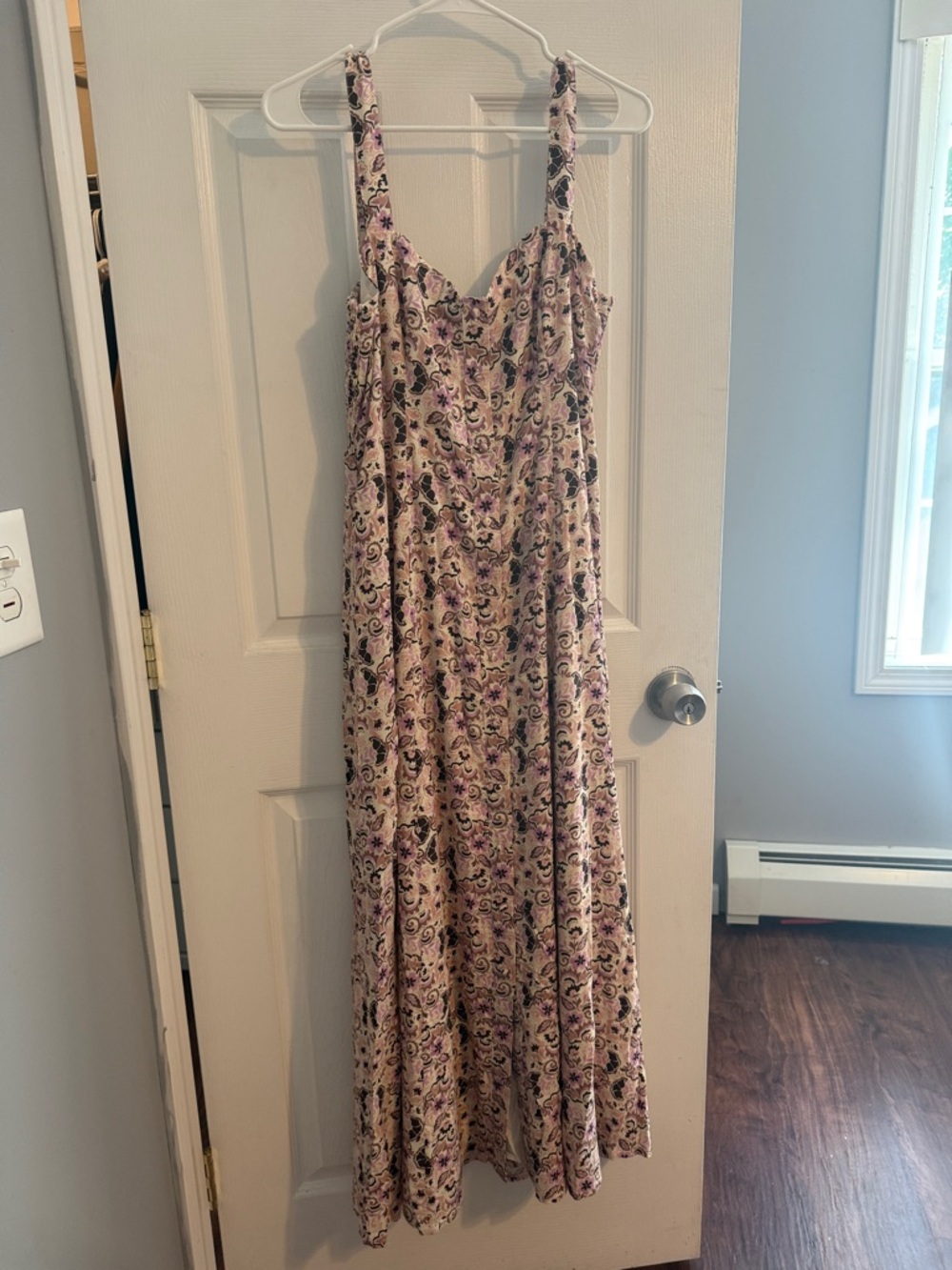 Z Supply Pink Floral Maxi Dress with Purple Print